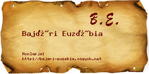 Bajári Euzébia névjegykártya